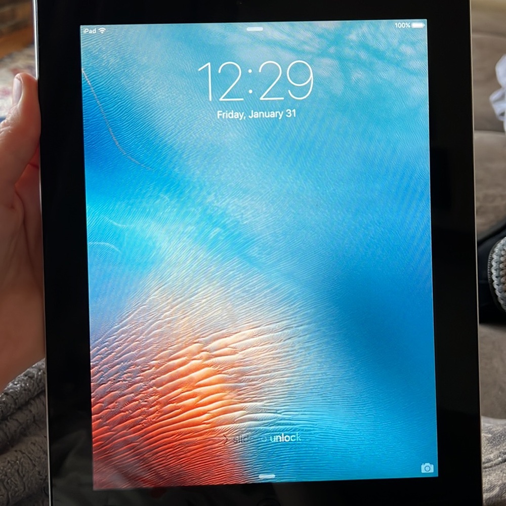 Vintage Apple Tablet with Sleek Design and Vibrant Display